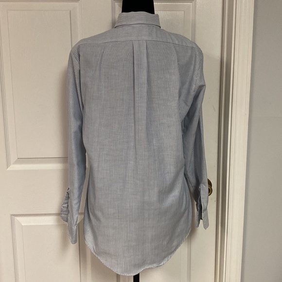 GW Gentleman’s Warehouse blue pinstripes button down shirt. 15 1/2 x 33 - Picture 3 of 10